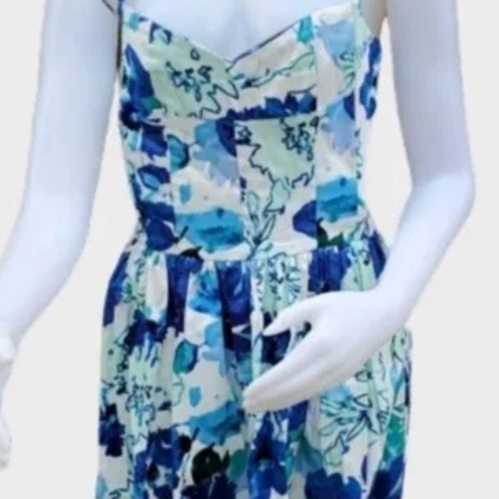 Bloomingdale’s Aqua pleated sundress L NWT‎